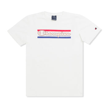 T-shirt bianca da bambino con logo sul petto Champion, Abbigliamento Sport, SKU a762000022, Immagine 0
